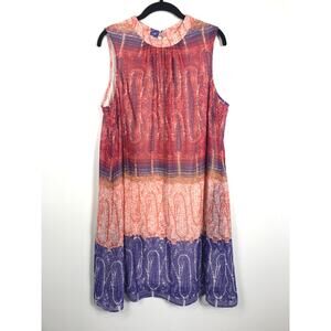 DR2 Women's XL Colorful Dress Sleeveless Boho Chic